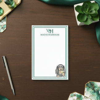 Handgezeichnete Dackel Martini-Glas Post-it Klebezettel