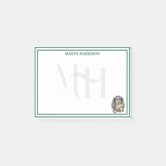 Handgezeichnete Dackel Martini-Glas Post-it Klebezettel (Vorderseite)