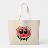 Handgezeichnete Design-Tasche-Beutel: Fruit-Emoji Jumbo Stoffbeutel (Rückseite)