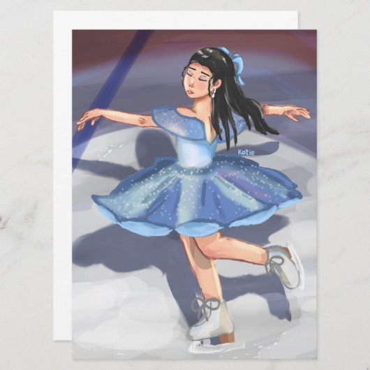 Handgezeichnete Digital Art Post Card Skater für M (Vorne/Hinten)