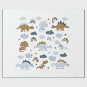 Handgezeichnete Dinosaurier im skandinavischen Sti Geschenkpapier (Flach)