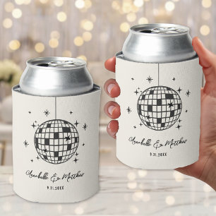 Handgezeichnete Disco-Retro-Hochzeit Dosenkühler