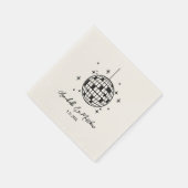 Handgezeichnete Disco Retro Hochzeit Serviette (Ecke)