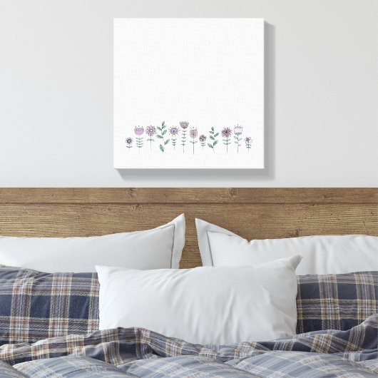 Handgezeichnete Doodle-Blume Canvas drucken Leinwanddruck (Insitu (Schlafzimmer))