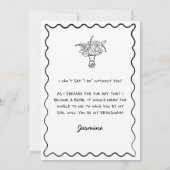 Handgezeichnete Doodle Bridesmaid-Vorschlagskarte (Rückseite)