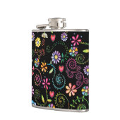 Handgezeichnete Doodle farbenfrohe, nahtlose Muste Flachmann (Links)