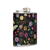 Handgezeichnete Doodle farbenfrohe, nahtlose Muste Flachmann (Rechts)