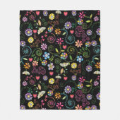 Handgezeichnete Doodle farbenfrohe, nahtlose Muste Fleecedecke (Vorderseite)