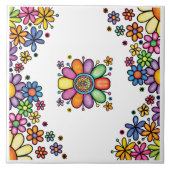 Handgezeichnete Doodle farbenfrohe, nahtlose Muste Fliese (Vorderseite)