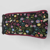 Handgezeichnete Doodle farbenfrohe, nahtlose Muste Golf Headcover (Vorderseite)