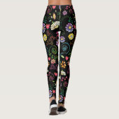 Handgezeichnete Doodle farbenfrohe, nahtlose Muste Leggings (Rückseite)
