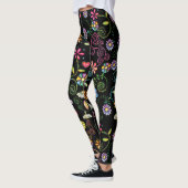 Handgezeichnete Doodle farbenfrohe, nahtlose Muste Leggings (Links)
