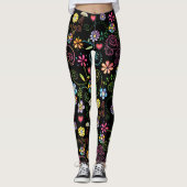 Handgezeichnete Doodle farbenfrohe, nahtlose Muste Leggings (Vorderseite)