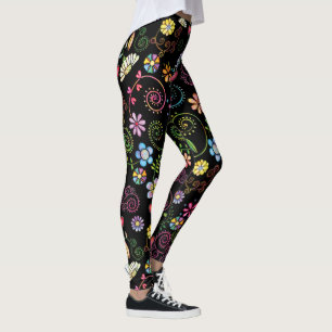 Handgezeichnete Doodle farbenfrohe, nahtlose Muste Leggings