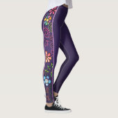 Handgezeichnete Doodle farbenfrohe, nahtlose Muste Leggings (Rechts)