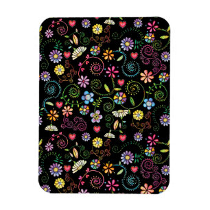 Handgezeichnete Doodle farbenfrohe, nahtlose Muste Magnet
