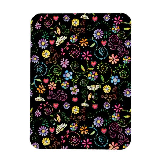 Handgezeichnete Doodle farbenfrohe, nahtlose Muste Magnet (Vertikal)