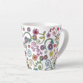 Handgezeichnete Doodle farbenfrohe, nahtlose Muste Milchtasse (Rechte Ecke)