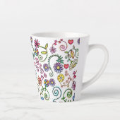 Handgezeichnete Doodle farbenfrohe, nahtlose Muste Milchtasse (Rechts)