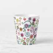 Handgezeichnete Doodle farbenfrohe, nahtlose Muste Milchtasse (Vorderseite)