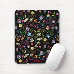 Handgezeichnete Doodle farbenfrohe, nahtlose Muste Mousepad