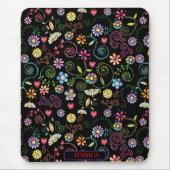 Handgezeichnete Doodle farbenfrohe, nahtlose Muste Mousepad (Vorne)