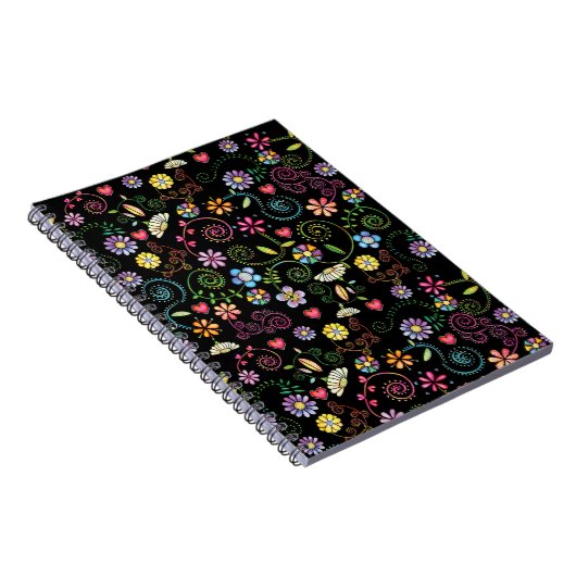 Handgezeichnete Doodle farbenfrohe, nahtlose Muste Notizblock (Rechte Seite)