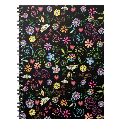 Handgezeichnete Doodle farbenfrohe, nahtlose Muste Notizblock (Vorderseite)