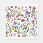 Handgezeichnete Doodle farbenfrohe, nahtlose Muste Serviette (Vorderseite)