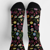 Handgezeichnete Doodle farbenfrohe, nahtlose Muste Socken (Oben)