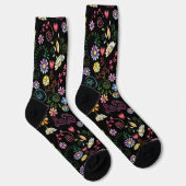 Handgezeichnete Doodle farbenfrohe, nahtlose Muste Socken (Rechts)