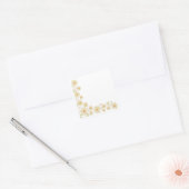 Handgezeichnete Doodle Floral Corner Grenze Quadratischer Aufkleber (Umschlag)