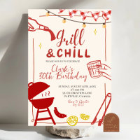Handgezeichnete Doodle-Grill- und Chill-BBQ-Party-