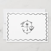 Handgezeichnete Doodle-handgeschriebene Kalenderho Save The Date (Rückseite)