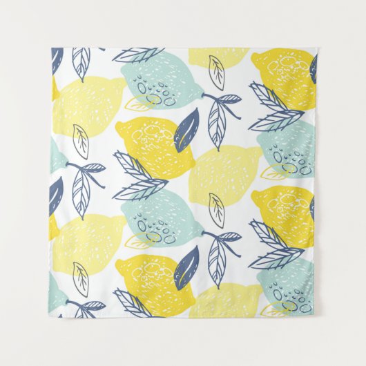 Handgezeichnete Doodle-Limonade-Nahtloses Muster Wandteppich (Vorderseite)