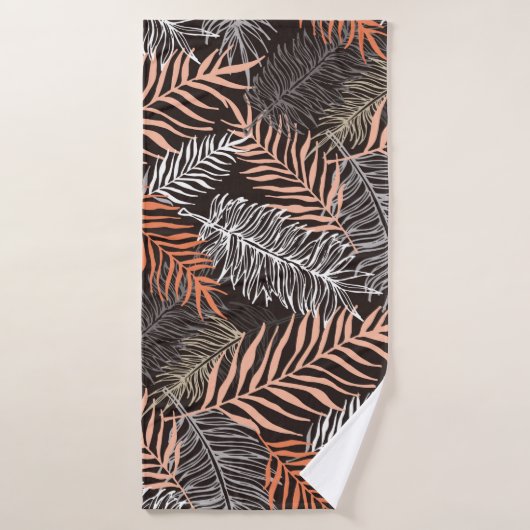 Handgezeichnete Doodle-Palm-Blätter Badehandtuch (Badehandtuch)