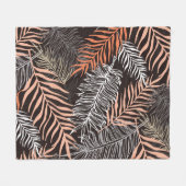 Handgezeichnete Doodle-Palm-Blätter Fleecedecke (Vorderseite (Horizontal))