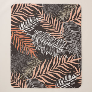 Handgezeichnete Doodle-Palm-Blätter Sherpadecke