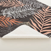 Handgezeichnete Doodle-Palm-Blätter Sherpadecke (3/4)