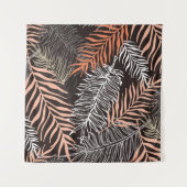Handgezeichnete Doodle-Palm-Blätter Wandteppich (Vorderseite (Horizontal))