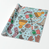 Handgezeichnete Doodle Skizze nahtlos Muster. Wint Geschenkpapier (Ungerollt)