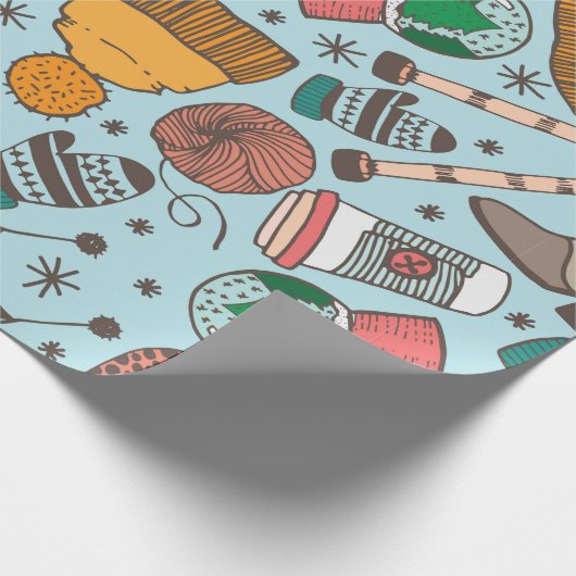 Handgezeichnete Doodle Skizze nahtlos Muster. Wint Geschenkpapier (Ecke)