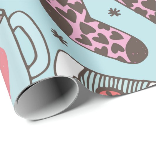 Handgezeichnete Doodle Skizze nahtlos Muster. Wint Geschenkpapier (Rolleneckpunkt)