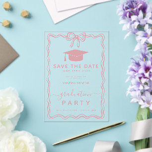 Handgezeichnete Doodles Abschluss Save the Date  Acryleinladungen