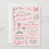 Handgezeichnete Doodles Fröhlicher Junggesellinnen Einladung (Vorderseite)