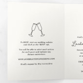 Handgezeichnete Doodles Moderne Hochzeit Dreifach Gefaltete Einladung (Innen Erste Seite)