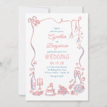 Handgezeichnete Doodles Whimsical Wedding Foto