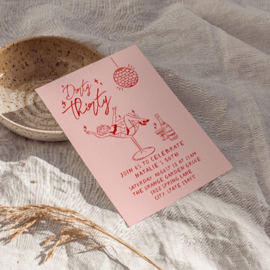 Handgezeichnete dreissig 30. Geburtstagsparty Einladung