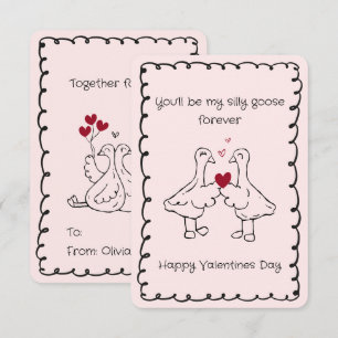 Handgezeichnete dumme Gans lustiger Spruch Valenti Mitteilungskarte