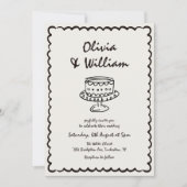 Handgezeichnete, einzigartige Retro-Foto-Hochzeit Einladung (Vorderseite)